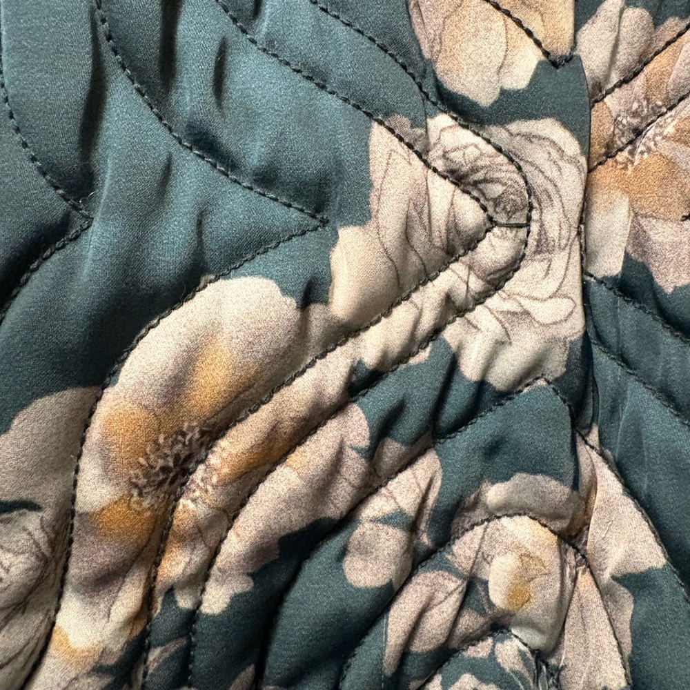 Elan Green Floral Bomber Jacket - Picture 3 of 3